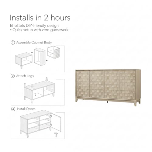60" Sideboard Buffet Cabinet with Storage
