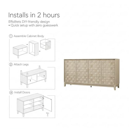 60" Sideboard Buffet Cabinet with Storage