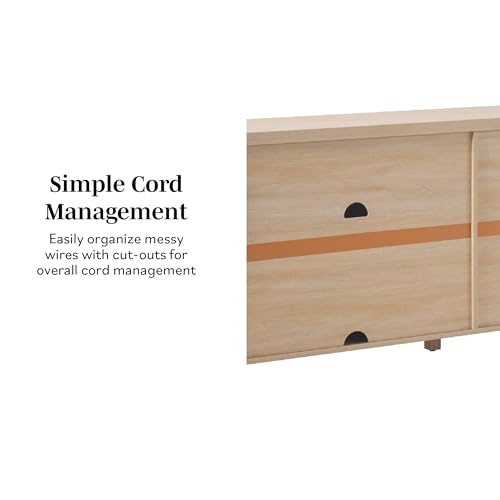 Sasha 4 Door Reeded Sideboard Buffet with Cord Management