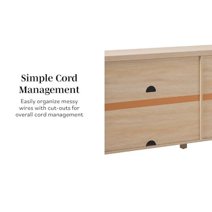 Sasha 4 Door Reeded Sideboard Buffet with Cord Management
