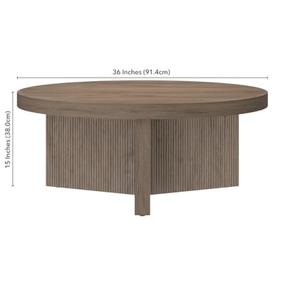 36" Scandinavian Fluted Coffee Table