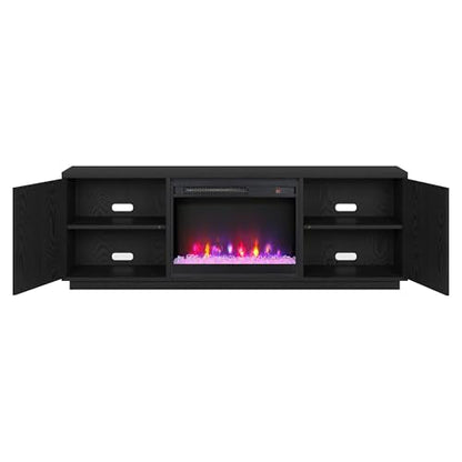 70" TV Stand with Crystal Fireplace