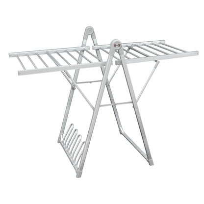 Heating Clothes Drying Rack Foldable Shoes Socks Silvery Gray