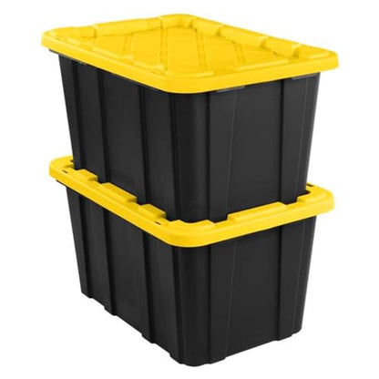 Industrial Storage Tote with Lids for Garage (16 Count)