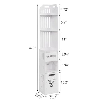 Tall Narrow Bathroom Storage Shelf