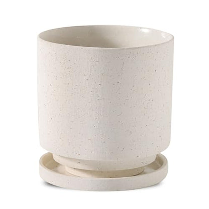 Ceramic Plant Pot Drainage Hole & Saucer for Indoor Plants