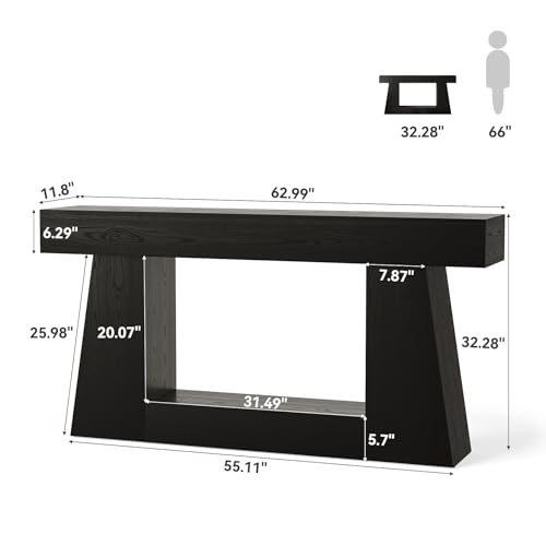 63" Farmhouse Console Table with Storage