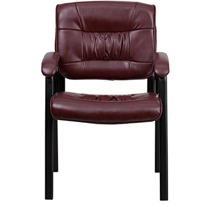 Haeger LeatherSoft Tufted Executive Reception Chair with Padded Armrests