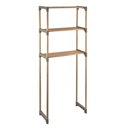 Over-the-Toilet Bathroom Storage Shelf, Wood, Natural, 3-Tier