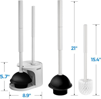 2Pack 2 in 1 Toilet Brush and Plunger Set (2 Count)