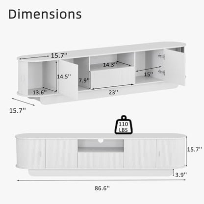 86.6'' Fluted TV Stand for 55