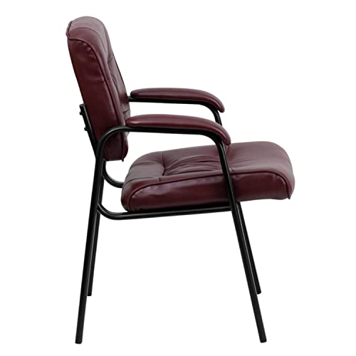 Haeger LeatherSoft Tufted Executive Reception Chair with Padded Armrests
