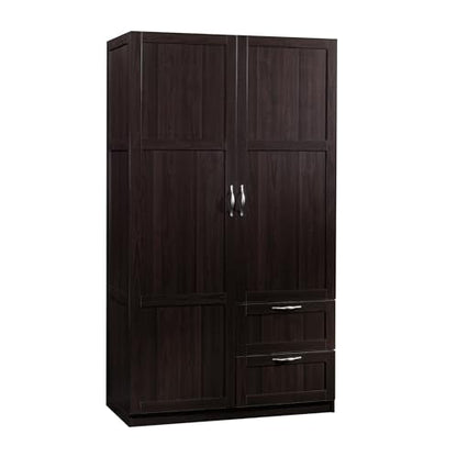 Select Multipurpose Bedroom Armoire Wardrobe Closet Pantry Storage Cabinet with Storage Drawers and Hanging Rail