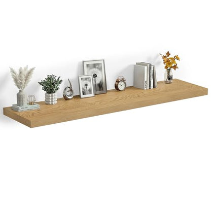 55 x 12 Deep Floating Shelves Wall Mounted Set of 1 Oak