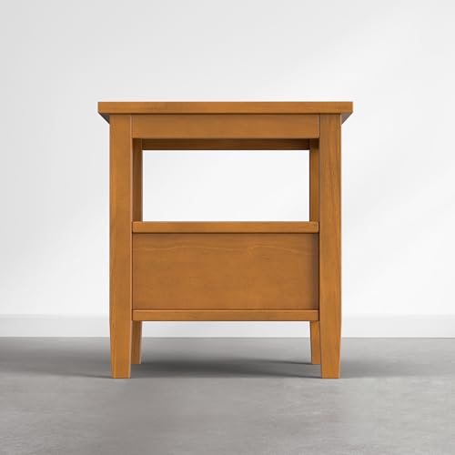 Warm Shaker 20" Wide Solid Wood End Table in Warm Honey Brown