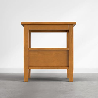 Warm Shaker 20" Wide Solid Wood End Table in Warm Honey Brown