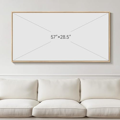 Large Framed Horizontal Sage Green Abstract Wall Art