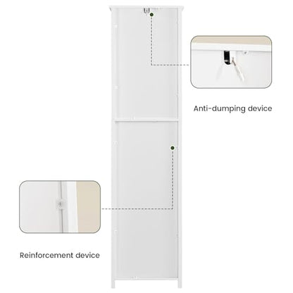 66.9" Tall Bathroom Storage Cabinet with 2 Doors & 1 Drawer