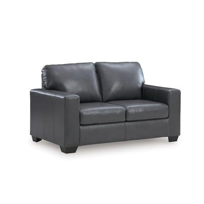Blue Small Leather Loveseat with Faux Leather