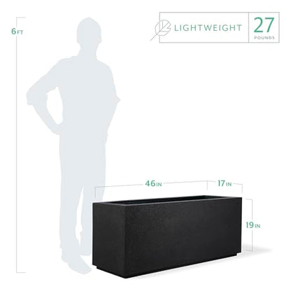 PolyStone 46" Large Rectangular Outdoor Planter Box