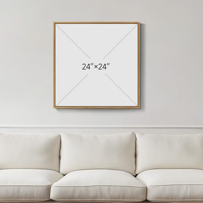 Framed Neutral Organic Abstract Canvas Wall Art for Dining Room
