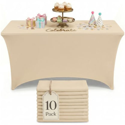 Bulk 10 Pack 6Ft Tablecloths for Hotels (10 Count)