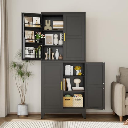 75" Tall Metal Kitchen Pantry Storage Cabinet