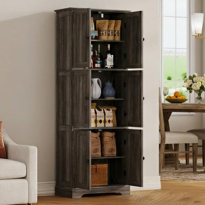 63.2" Tall Bathroom Storage Cabinet with 6 Doors