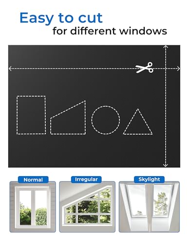 Blackout Curtains 42"x72" Portable No Drill Black Out Window Cover