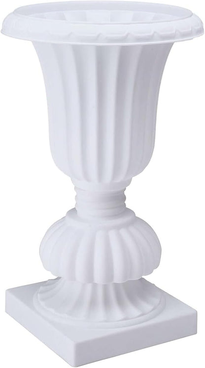 Efavormart 2 Pack - 20" PVC Urn Planter, Floral Pedestal Flower Pot White Plant Stand for Wedding, Party, Event, Home, Stage, Garden, Balcony Decoration