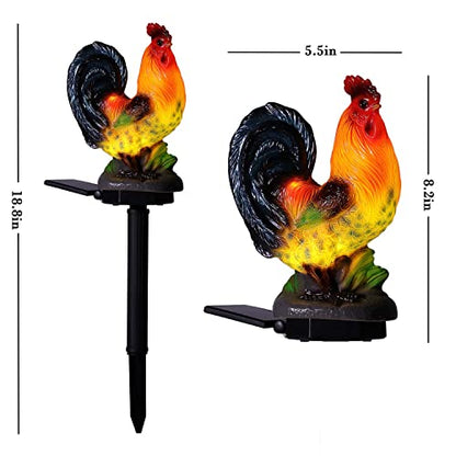 Solar Rooster Lights Outdoor Decorative