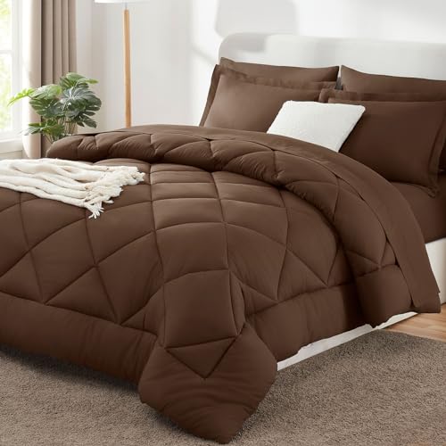 King Size Comforter Set Brown