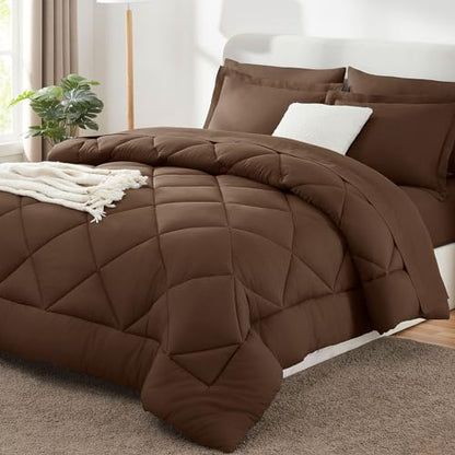 King Size Comforter Set Brown