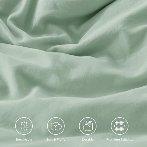 Sage Ruffle Comforter Set Queen Size