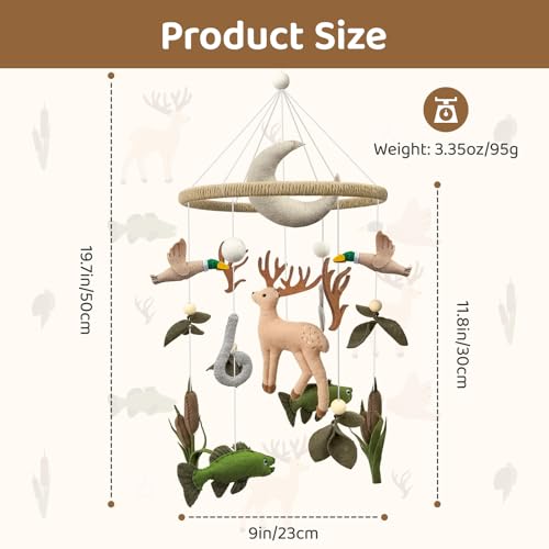 Hunting Baby Crib Mobile Deer Baby Mobile for Boys and Girls