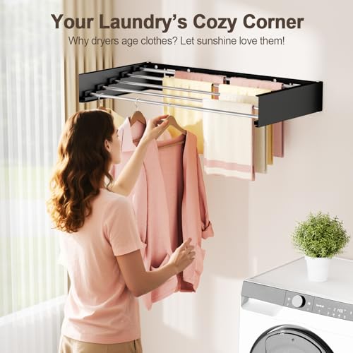 Wall Mounted Clothes Drying Rack Folding Indoor