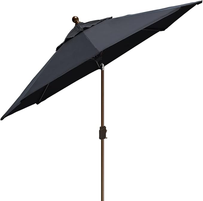 EliteShade USA 10-Year-Non-Fading 10Ft Market Umbrella Patio Umbrella Outdoor Table Umbrella with Ventilation, Black