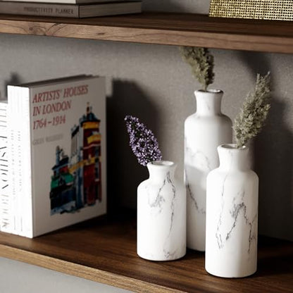 White Marble Look Vases Home Decor (3 Count)