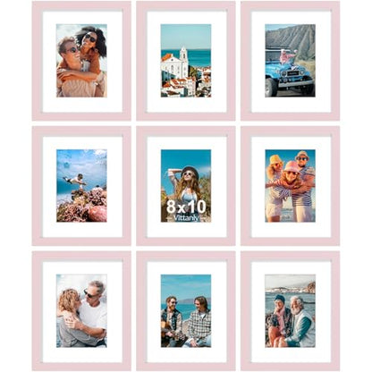 8x10 Picture Frames Set of 9 for Wall or Tabletop Display (9 Count)