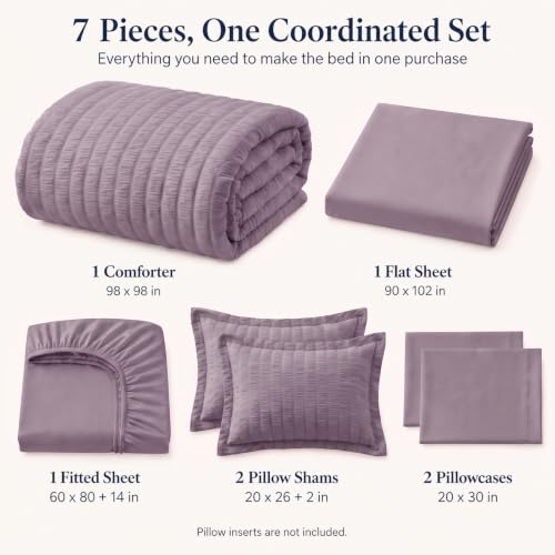 Oversized Queen Seersucker Comforter Set