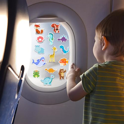 Window Clings Stickers for Kids Window Gel Clings Decals Thick Gel Clings Toddlers and Adults Classroom Home Nursery Airplane Birthday Party Supplies