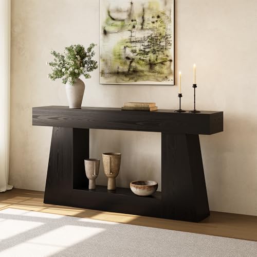 63" Farmhouse Console Table with Storage