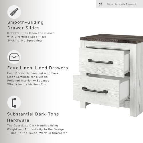 Engineered Wood 2 Drawer Nightstand