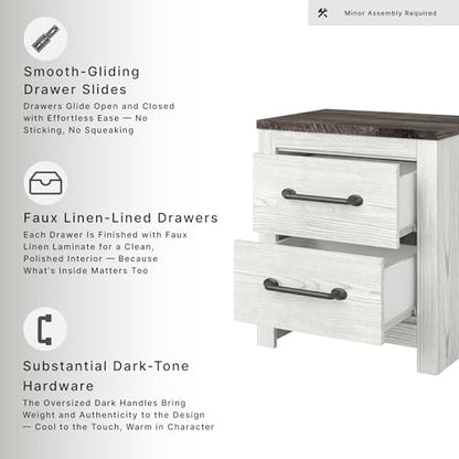 Engineered Wood 2 Drawer Nightstand