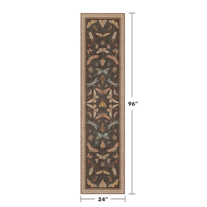 Brown Vintage Hallway Runner Rug 2x8 (16 Sq Ft)