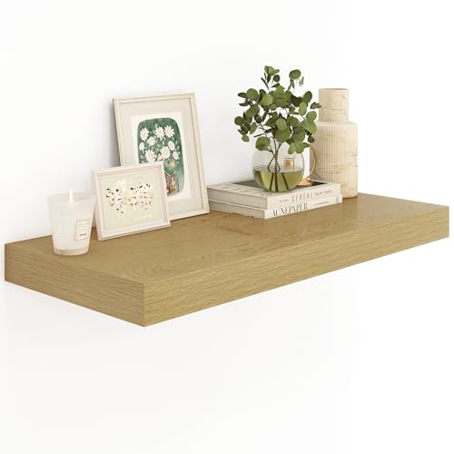 12" Deep Oak Floating Shelves