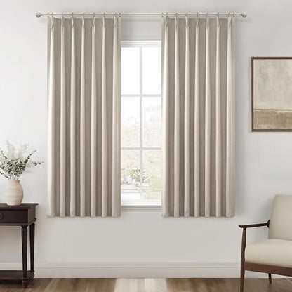 GreyFlax Black Out 54 Inches Long Boho Small Curtains 2 Panels Set (2 Count)