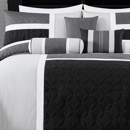 Upland 7 Piece Quilted Patchwork Comforter Set