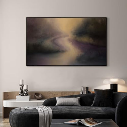 36"x60" Extra Large Framed Wall Art Golden Light River Path Dreamy Impressionist Landscape Illustration for Home Living Room Bedroom Decor