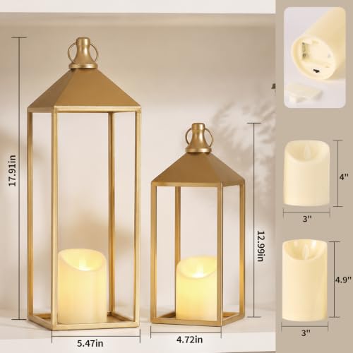 Set of 2 Decorative Lanterns with Candles (24 Count)